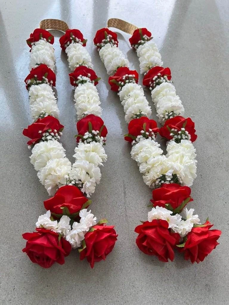 Indian-style wedding floral garland for bridal decor