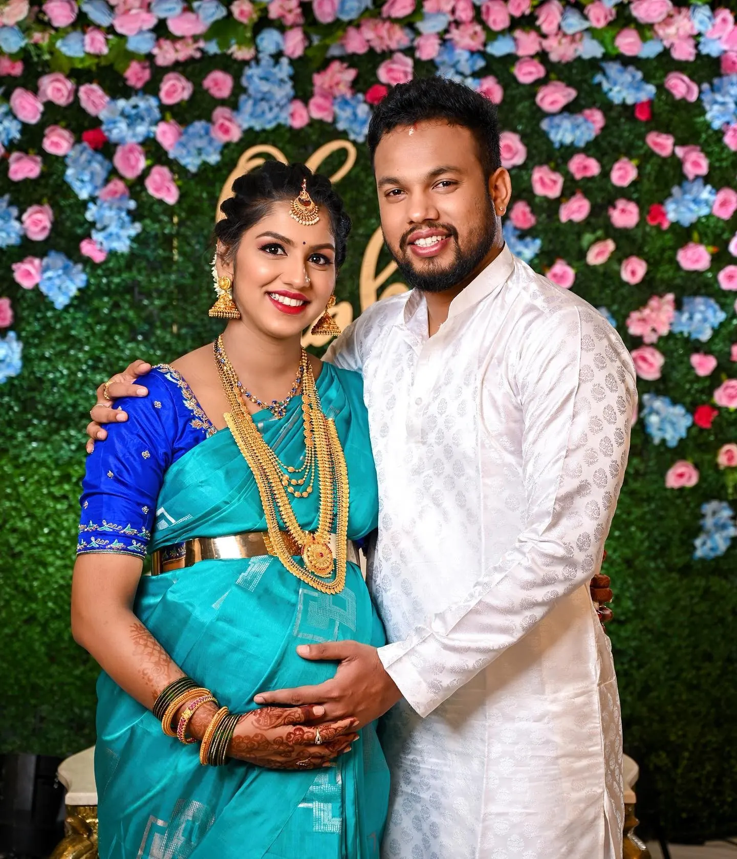 Beautiful baby shower decor and moments by RJ Photography, Vellore