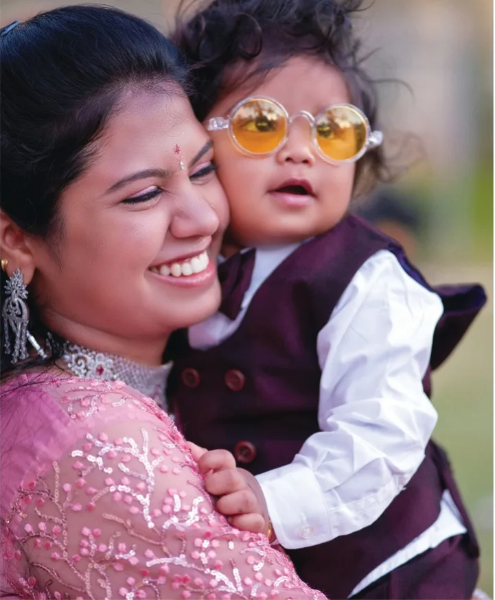 Group photo of birthday guests celebrating together