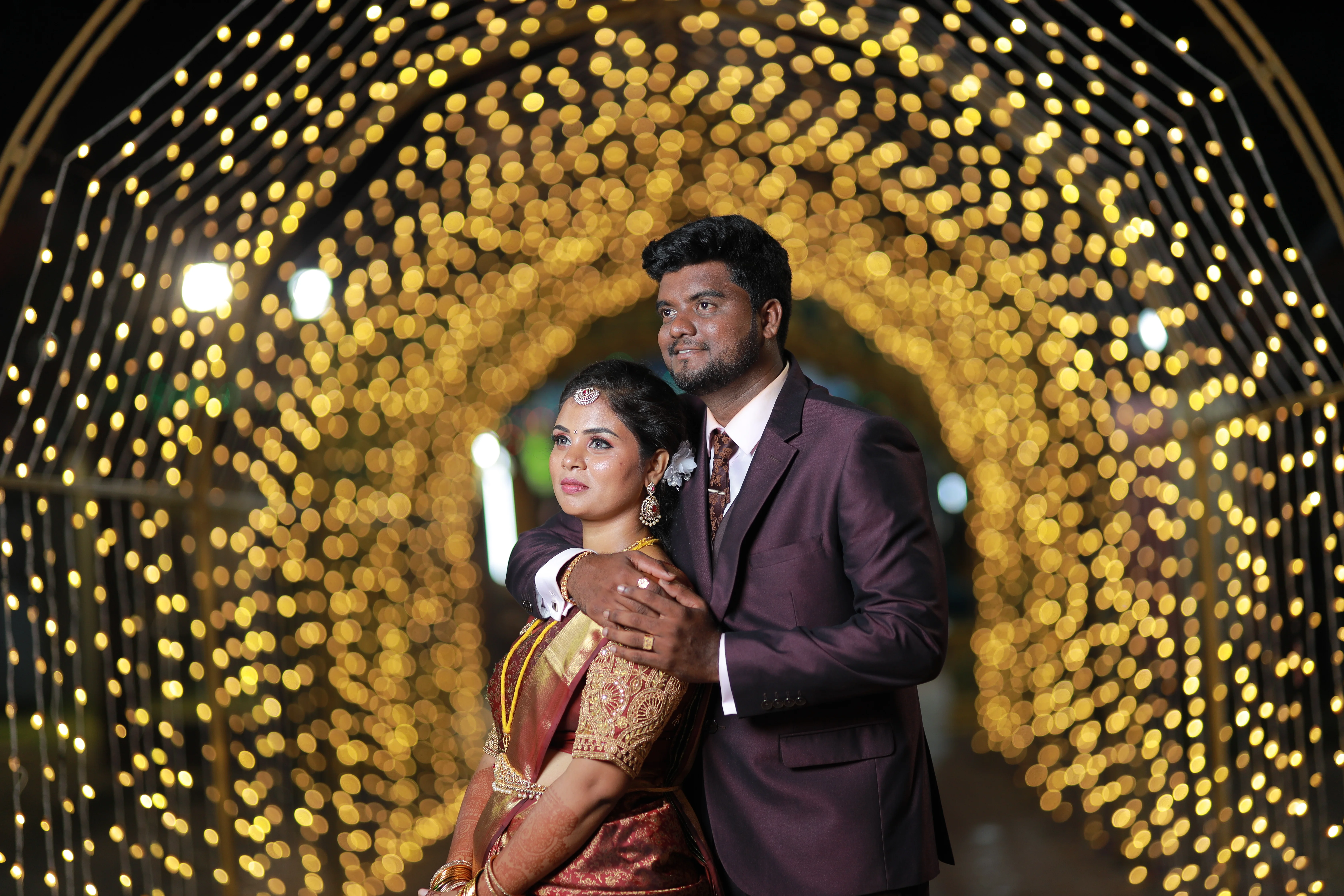 Candid wedding photo shoot showcasing love and joy between the couple